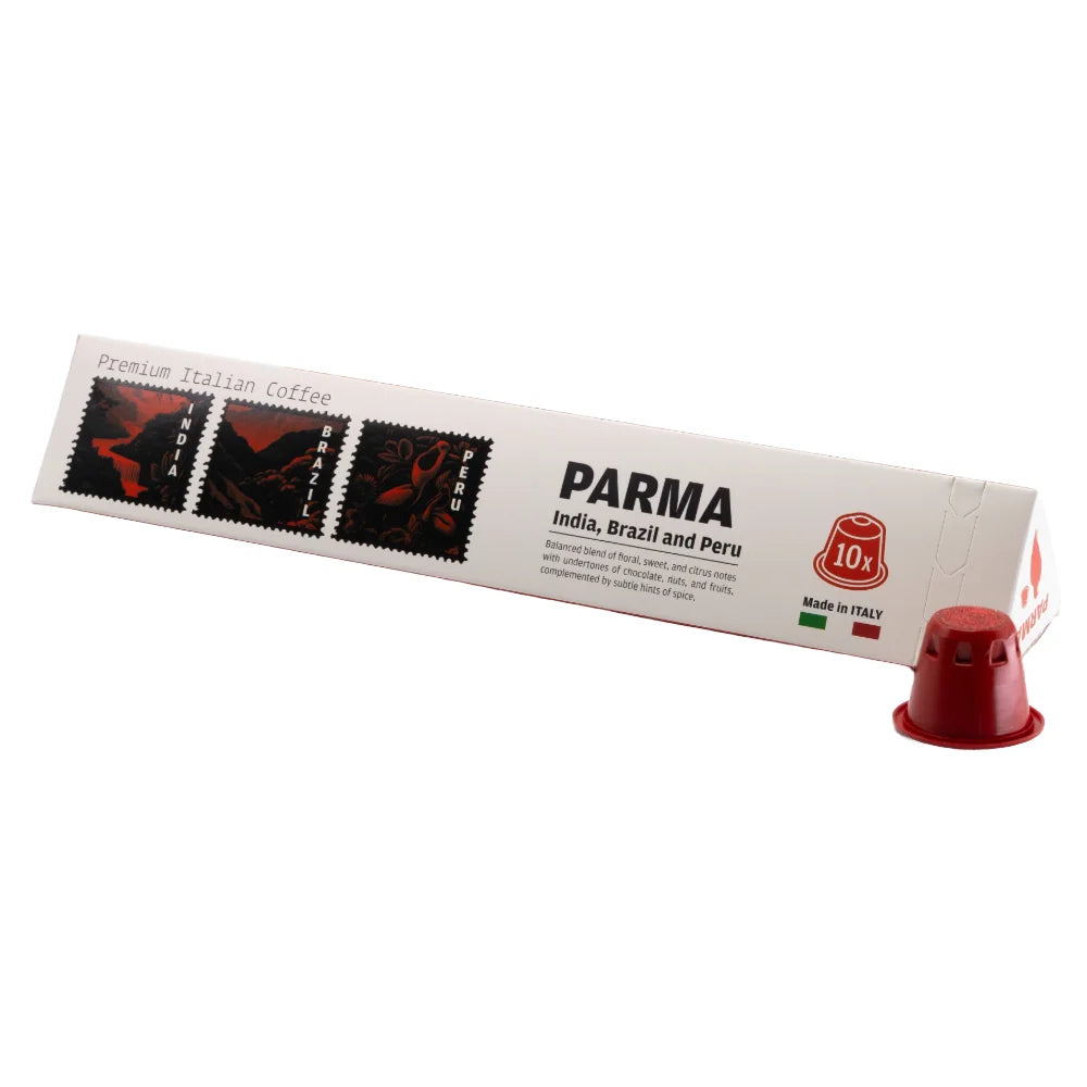 Abano Di Parma 50% Arabica coffee capsule packaging