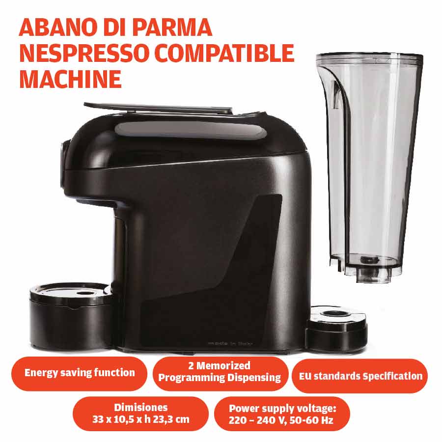 Abano Di Parma Lavazza Point compatible capsule coffee machine