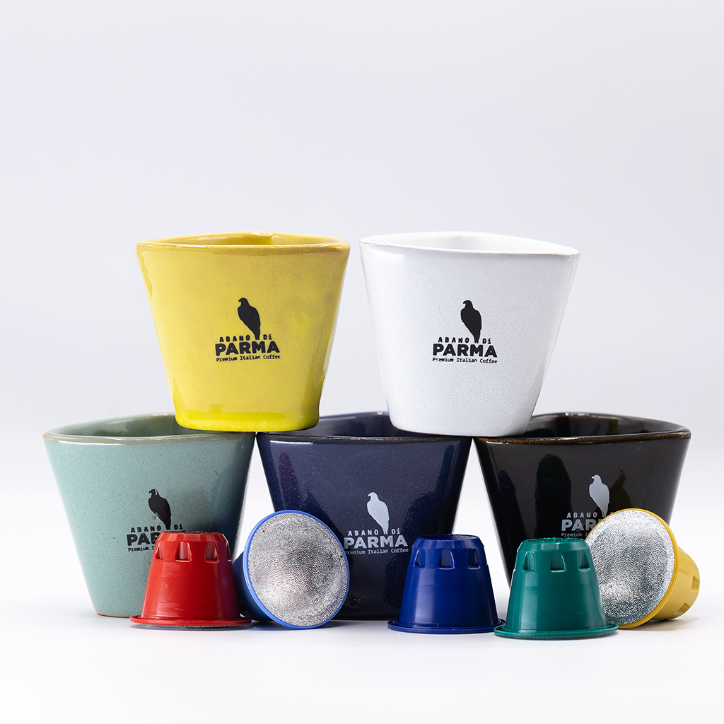 Abano Di Parma Signature handpainted espresso cups set of 4 colors