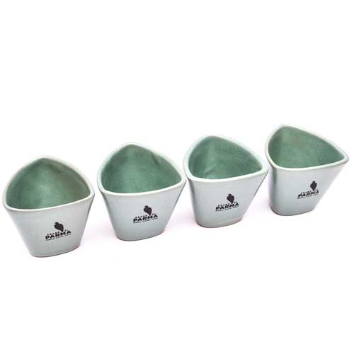 Signature Handpainted Espresso Shot glasses, Set of 4 Green Espresso cups